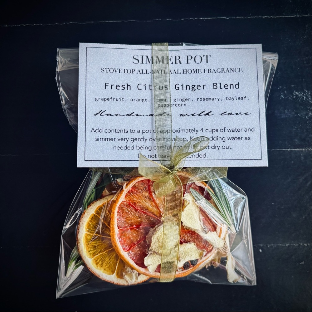Handmade All-Natural Fresh Citrus Ginger Blend Simmer Pot Simmering Potpourri